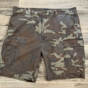 Levis Shorts Mens 42 Brown Green Camo Cargo Utility Workwear Military Grunge Y2K